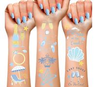Autocollants de tatouage temporaire « Last Toast On The Coast On The Coast » pour enterrement de vie de jeune fille, décorations nautiques côtières pour enterrement de vie de jeune fille