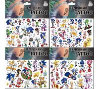 Autocollants de tatouage temporaire Sonic, dessin animé, art corporel pour enfants, jouets de fête cosplay, cadeaux amusants et mignons pour enfants CG-313