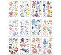 Autocollants De Tatouages Aquarelle Pour Enfants, Imperméables, Résistants À La Transpiration Et Écologiques, Pour Une Fête De Peinture. 120×75mm A158