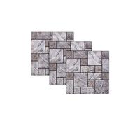 Autocollants décoratifs 3D (x3) - 30 x 30 cm - Mur en pierres