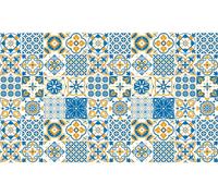 Autocollants décoratifs pour carrelage de cuisine et de salle de bains – 60 autocollants Azulejos Maurizia – 60 autocollants de 15 x 15 cm