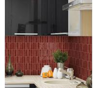 Autocollants décoratifs - Stickers muraux - Pour cuisine et salle de bain - Adhésifs et lavables - 20x25 cm - Marbre rouge