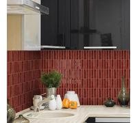 Autocollants décoratifs - Stickers muraux - Pour cuisine et salle de bain - Adhésifs et lavables - 20x25 cm - Marbre rouge