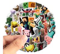 Autocollants décoratifs thème pixel Minecraft, motifs de personnages de jeu multiples pour application libre, bagages, tasse à eau, autocollants de décoration de cahier, motifs riches pour combinaison