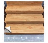 Autocollants d'escalier à décoller et à coller - Autocollants vintage en PVC grain de bois pour marches et rehausseurs - Papier contact rustique imitation bois pour décoration de maison et de bureau