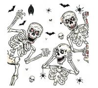 Autocollants d'Halloween effrayants statiques squelette en verre pour | Autocollants esthétiques gothiques pour salle de ureau, fête, pièce secrète, maison hantée, maison, salle de bain