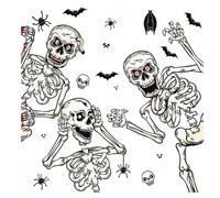 Autocollants d'Halloween effrayants statiques squelette en verre pour | Autocollants esthétiques gothiques pour salle de ureau, fête, pièce secrète, maison hantée, maison, salle de bain