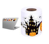 Autocollants d'Halloween - Sceau d'enveloppe en rouleau de papier rond, pour décorer des boîtes de friandises effrayantes, pour écrire des cartes de vœux d'automne, pour embellir les pinnwas festives