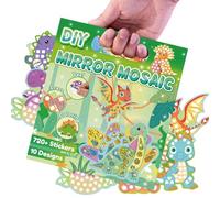 Autocollants dinosaures - Autocollants jurassiques, autocollants fossiles pour l'apprentissage de la salle de classe, lot d'autocollants pour reptiles avec miroir mosaïque interactif, jouets éducatifs