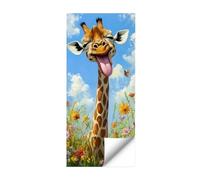 Autocollants Drôles Pour Poubelle Grand Animal De Ferme Créatif En PVC | Étiquettes Décoratives Girafe Pour Conteneur À Déchets Pour Garage Rue Ruelle Patio Arrière-Cour Trottoir Parc Cour