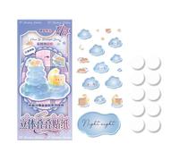 Autocollants en forme de bulles - d'animaux amusants et empilables | Set d'autocollants de travaux manuels de dessins animés pour enfants pour jeunes filles garçons cahier trousse journal