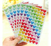 Autocollants en forme de cœur colorés pour l'artisanat & le scrapbooking, autocollants de récompense créatifs, autocollants décoratifs en forme de cœur DIY pour la rentrée scolaire, fournitures scolai