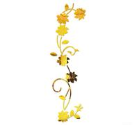 Autocollants en forme de fleur en rotin doré, argenté, noir, décoration élégante pour salon, chambre à coucher (doré)