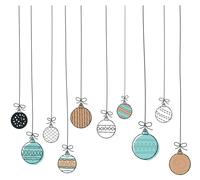 Autocollants en forme de guirlande de Noël avec des motifs de boules – Autocollants de Noël – Décoration de fête – 120 x 200 cm