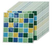 Autocollants en mosaïque 3D, 20 pièces, adhésifs, 15,25 x 15,25 cm, colorés