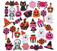 Autocollants en mousse roses pour Halloween Baker Ross FN607 - Lot de 120, autocollants roses vifs et amusants sur le thème d'Halloween, parfaits pour le bricolage et les décorations de fête
