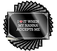 Autocollants en vinyle imperméable avec citation « Beer Hat I Love It When My Nanna Accepts Me » (8 x 12 cm)