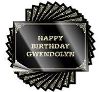 Autocollants et décalcomanies de décoration de bibliothèque pour voiture de course - Tasse pour gobelet étanche Happy Birthday Gwendolyn pour surface de livre pour adulte (20 x 30 cm)