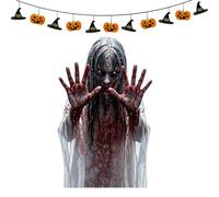 Autocollants Fenêtre Halloween Décalcomanies Miroir d'Horreur Sanglantes