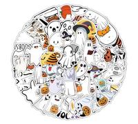 Autocollants Halloween 50 Pièces Décorations Fantômes Imperméables Et | Cadeaux De Fête D'Halloween Pour Cahiers Manuels Scolaires Tablettes Maternelle Classe Récompense Fête Bricolage