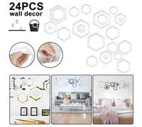 Autocollants Hexagonaux En Acrylique Pour Miroir, 24 Pièces, Décorations Murales, Pour Fond De Salon, Chambre À Coucher, Bricolage