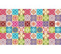 Autocollants imitation carrelage pour la cuisine et la salle de bains – 60 autocollants « Azulejos Anatolio » imitation carrelage en ciment – 60 autocollants, 20 x 20 cm
