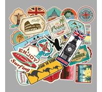 Autocollants Imperméables En Pvc, Carte De Pays De Voyage, Célèbre Logo, Décor Pour Valise, Vélo, Voiture, Guitare, Skateboard, Nouvelle Collection 100 Pièces/Ensemble
