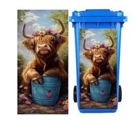 Autocollants imperméables en PVC imprimé vache pour poubelle | Autocollants pour poubelle de cuisine, salle à manger, boulangerie, hôtel, jardin, parc, rue