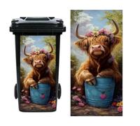 Autocollants imperméables en PVC pour poubelle, impression vache | Autocollant pour poubelle de cuisine, salle à manger, boulangerie, hôtel, jardin, parc, rue, cour