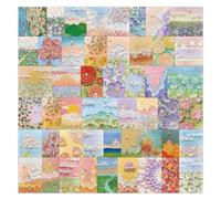 Autocollants Kawaii De Peinture À L'huile De Fleurs Et De Plantes, Papeterie Coréenne, Décor De Dessin Animé, Accessoires Décoratifs De Bureau Pour Étudiants