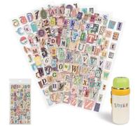 Autocollants Lettres Magazine Vintage Scrapbooking, 347PCS Stickers Alphabet et Chiffres pour Scrapbooking, 6 planches Autocollants Lettres pour Accessoires de Scrapbooking Journaling Ordin