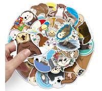 Autocollants Loutres,100 Pièces Autocollants De Loutre Dessin Animé,Imperméables,Mignons Autocollant Décoratifs Pour Ordinateurs Portables Et Bouteilles D'eau,Scrapbooking Et Décoration DIY