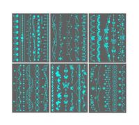 Autocollants Luminescents, 6 Pièces Étoiles Imperméables Autocollants Luminescents, Fournitures pour Fêtes Anniversaire Mariage Plage Piscine Événements Sportifs Cosplay Adulte