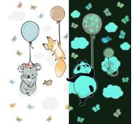 Autocollants lumineux – Animaux joyeux en plein vol – Autocollants fluorescents pour murs et plafonds destinés aux enfants – 95 x 70 cm
