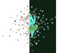 Autocollants lumineux – Chat ballerine + 100 cercles colorés – Autocollants fluorescents pour murs et plafonds pour enfants – 60 x 40 cm
