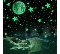 Autocollants Lumineux Pour Chambre D'enfant Stickers Muraux 435 Pcs Spot Lumineux Et Stickers Lune 30cm Stickers Muraux Pour Ciel Étoilé, Étoiles Brillantes Et Fluorescentes