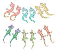 Autocollants Magnétiques Gecko pour Fenêtres, 12 Pièces PVC | Effet Irisé Multicolore, Décoratifs pour Moustiquaire, Couvrent les Déchirures, Usage Intérieur