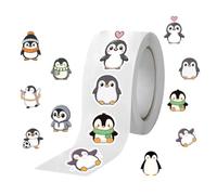 Autocollants Manchots Mignons | 500 pièces de dessins animés mignons et - décalcomanies animales pour portable en rouleau - Pour Journal Créatif DIY Guitare Téléphone Skateboard
