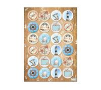 Autocollants marins, 96 pièces: stickers ronds déco mer avec mouette, phare, ancre, coquillage, motif marin, décoration carte, cadeau, fête, été, plage, scrapbooking, petit, Ø 4 cm