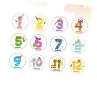 Autocollants Mensuels Bébé 12 Pièces Papier pour -né | Étapes Mensuelles, Pose Répétée sans Trace de Colle, Décor Photo Album pour Nourrisson