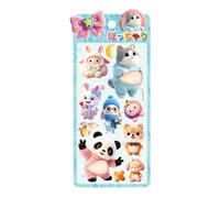 Autocollants mignons animaux - Mini autocollants 3D de ventre de dessin animé, petits autocollants décoratifs avec design surélevé, accessoires artistiques amusants pour ordinateurs portables, murs