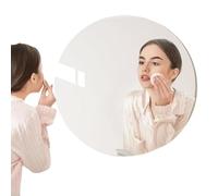 Autocollants miroir ronds en acrylique doux - 30 x 30 cm - Autocollants de miroir de maquillage - Miroir de salle de bain autocollant avec film de protection - Décoration murale imperméable pour salon