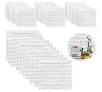 Autocollants muraux 3D, 40 pièce Papier Peint Brique Pierre Adhesif Mural Autocollant, 38 × 35cm Panneau Revetement Mural Decoratif