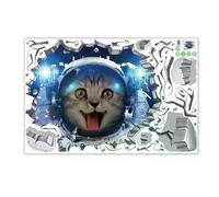 Autocollants muraux 3D astronaute chat, 60x90cm