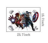 Autocollants muraux 3D Avengers pour salon, chambre à coucher, décoration murale, affiche de film de super-héros, autocollants muraux pour chambres d'enfants~0552