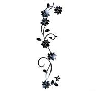 Autocollants muraux 3D en acrylique en forme de fleur de vigne en rotin pour la maison, décoration murale pour salon, chambre à coucher, porte de garde-robe, autocollants floraux dorés, argentés et