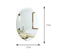 Autocollants muraux 3D en acrylique pour salle de bain, à faire soi-même, motif ovale réfléchissant, effet miroir~01907