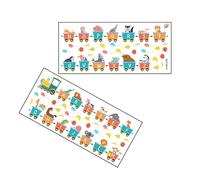 Autocollants Muraux Alphabet Anglais Éducatifs Dessin Animé, 2 Feuilles Pvc