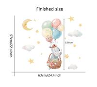 Autocollants muraux amovibles en forme de montgolfière et de girafe pour chambre d'enfant, décoration murale pour chambre d'enfant, stickers muraux animaux, peintures murales artistiques~01756