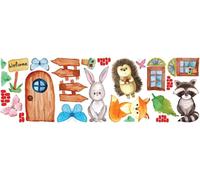 Autocollants muraux – Animaux de la forêt – Fond transparent – 60 x 180 cm